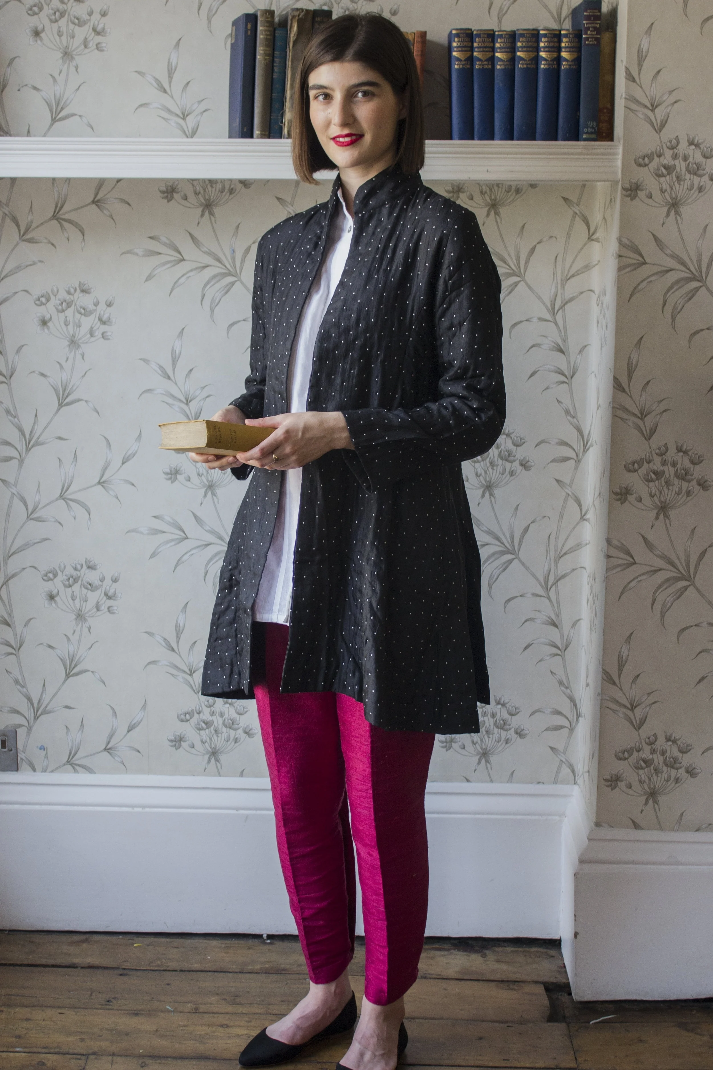 Raga silk swing jacket and Jaadu silk dupion trousers