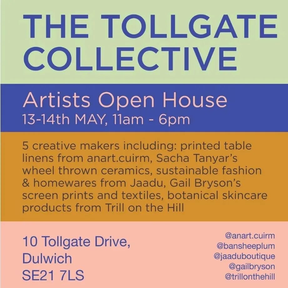 Last day to catch us at Dulwich Open House - here til 6 with our friends of the Tollgate Collective ❤️❤️
