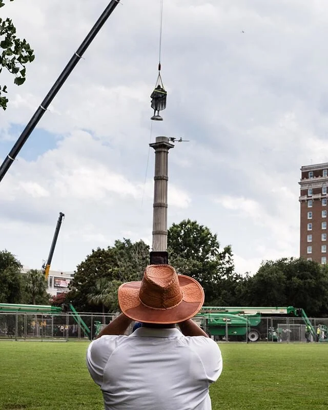 Witnessed history today. John Calhoun statue removed in downtown #Charleston