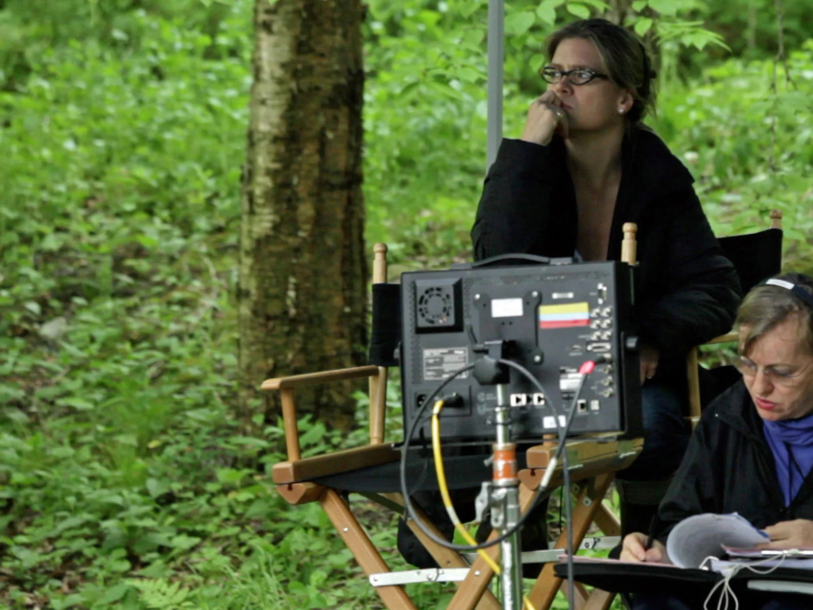 Producer Barbara Römer on set