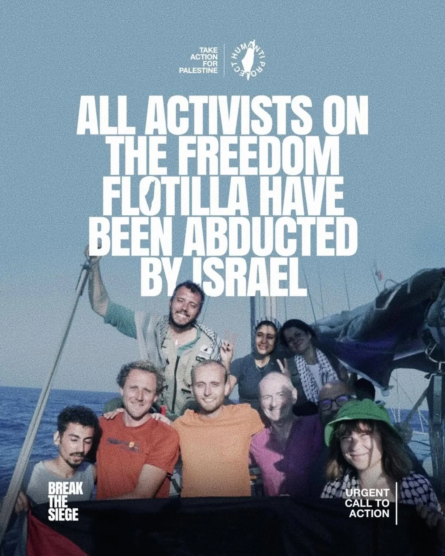 @GAZAFREEDOMFLOTILLA
@HUMANTIPROJECT

WE CALL UPON THE INTERNATIONAL COMMUNITY TO URGENTLY UPHOLD INTERNATIONAL LAW AND ENSURE THE IMMEDIATE RELEASE OF THE FREEDOM FLOTILLA HUMANITARIAN VESSEL, THE MADLEEN, ALONG WITH ITS CREW.
⁣
THE SHIP WAS ILLEGAL