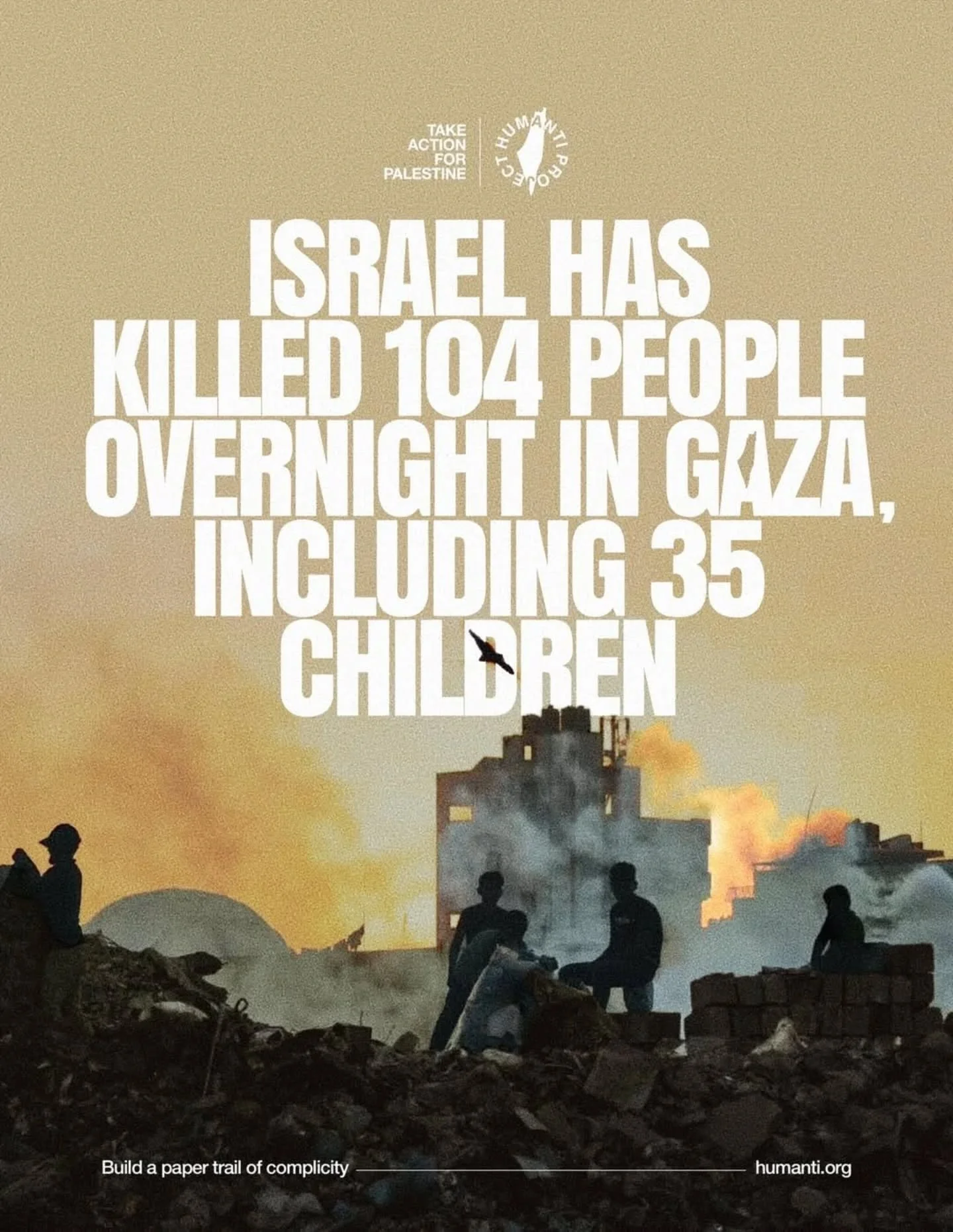 WE ARE HONESTLY JUST SPEECHLESS...

ISR*EL HAS K*LLED 104 PEOPLE OVERNIGHT IN GA*A, INCLUDING 35 CHILDREN

In another ceasefire-violation, Isr*el has renewed its genoc*dal campaign in Ga*a, targeting civilian infrastructure and families sheltering in