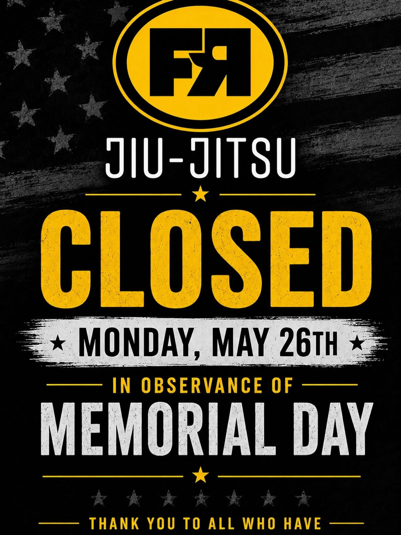 We are closed in observance of Memorial Day. Thank to to all of those who&rsquo;ve served our country, especially those made the ultimate sacrifice for our freedom. 🇺🇸🦅🇺🇸
#memorialday #thankyou #sacrifice #freedom
