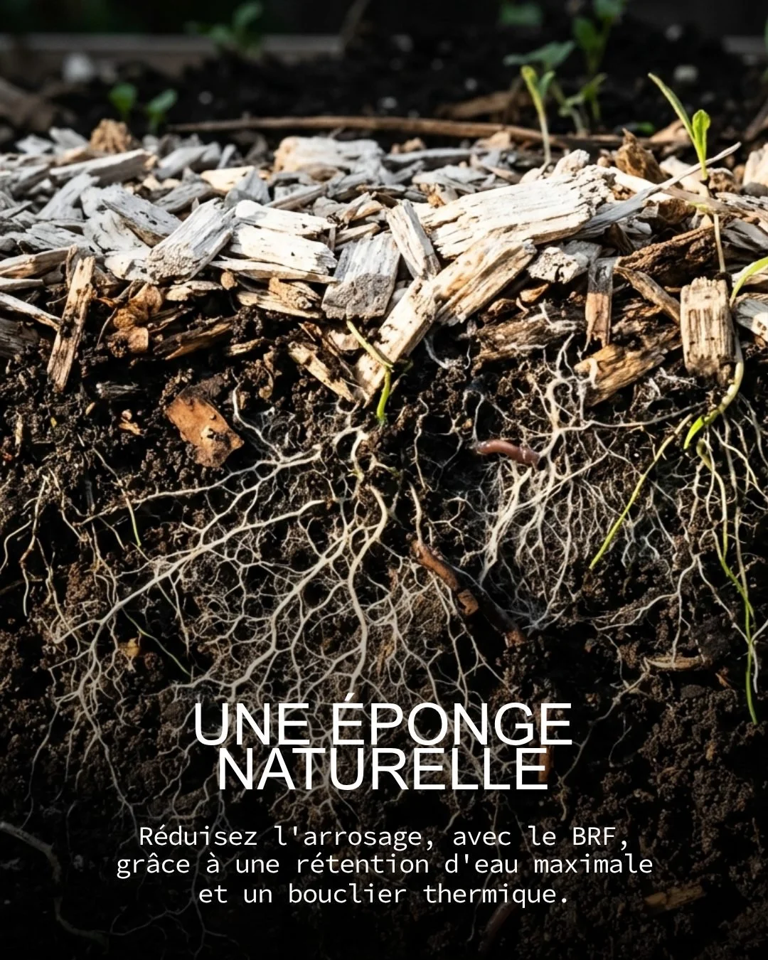 Est-ce que vous connaissez le BRF ?

Si la r&eacute;ponse est non, c'est &agrave; d&eacute;couvrir et c&rsquo;est le moment d&rsquo;adopter le paillage au BRF.
Imaginez r&eacute;duire votre fr&eacute;quence d&rsquo;arrosage de moiti&eacute;, voire pl