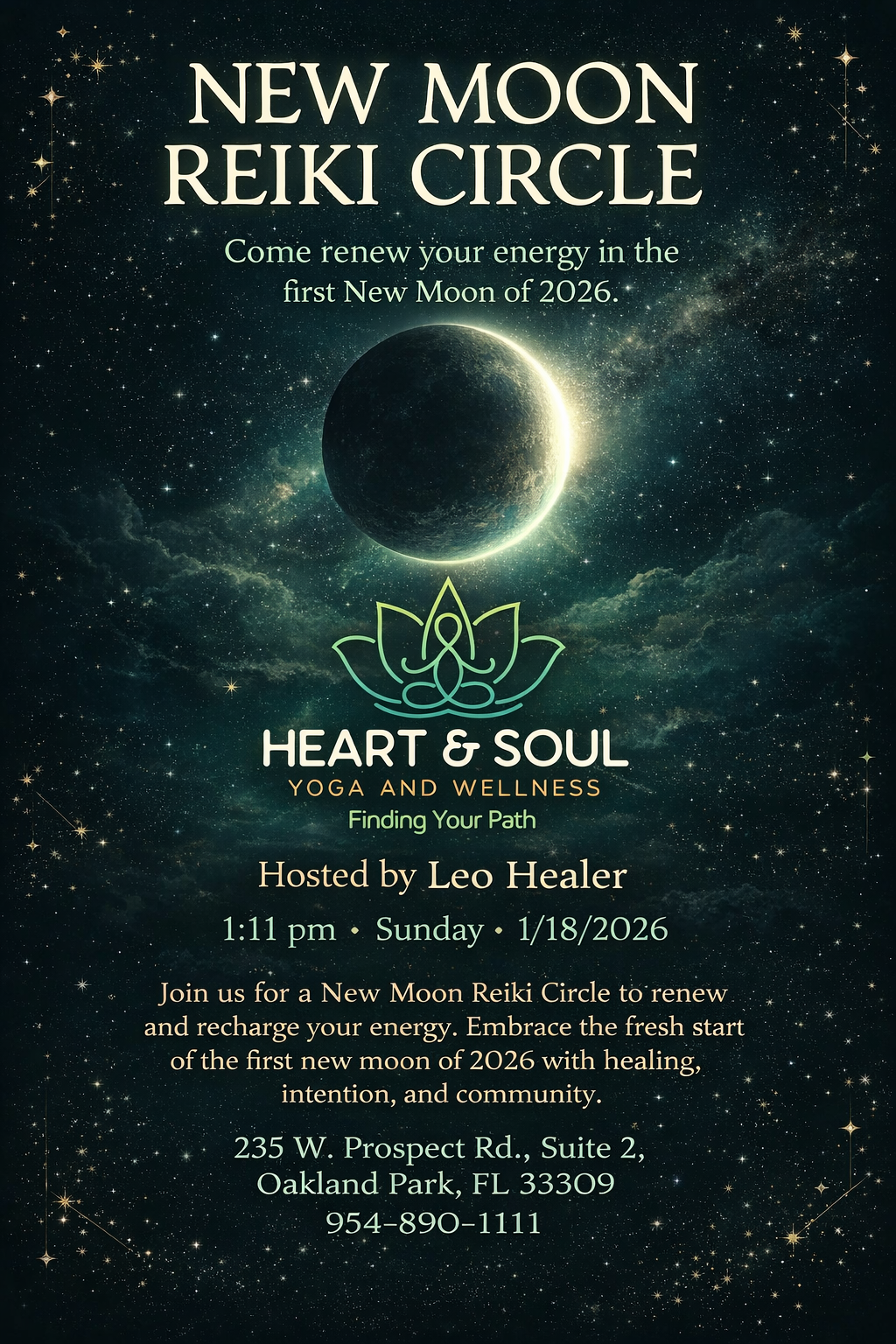 NEW MOON REIKI CIRCLE with Leo Healer