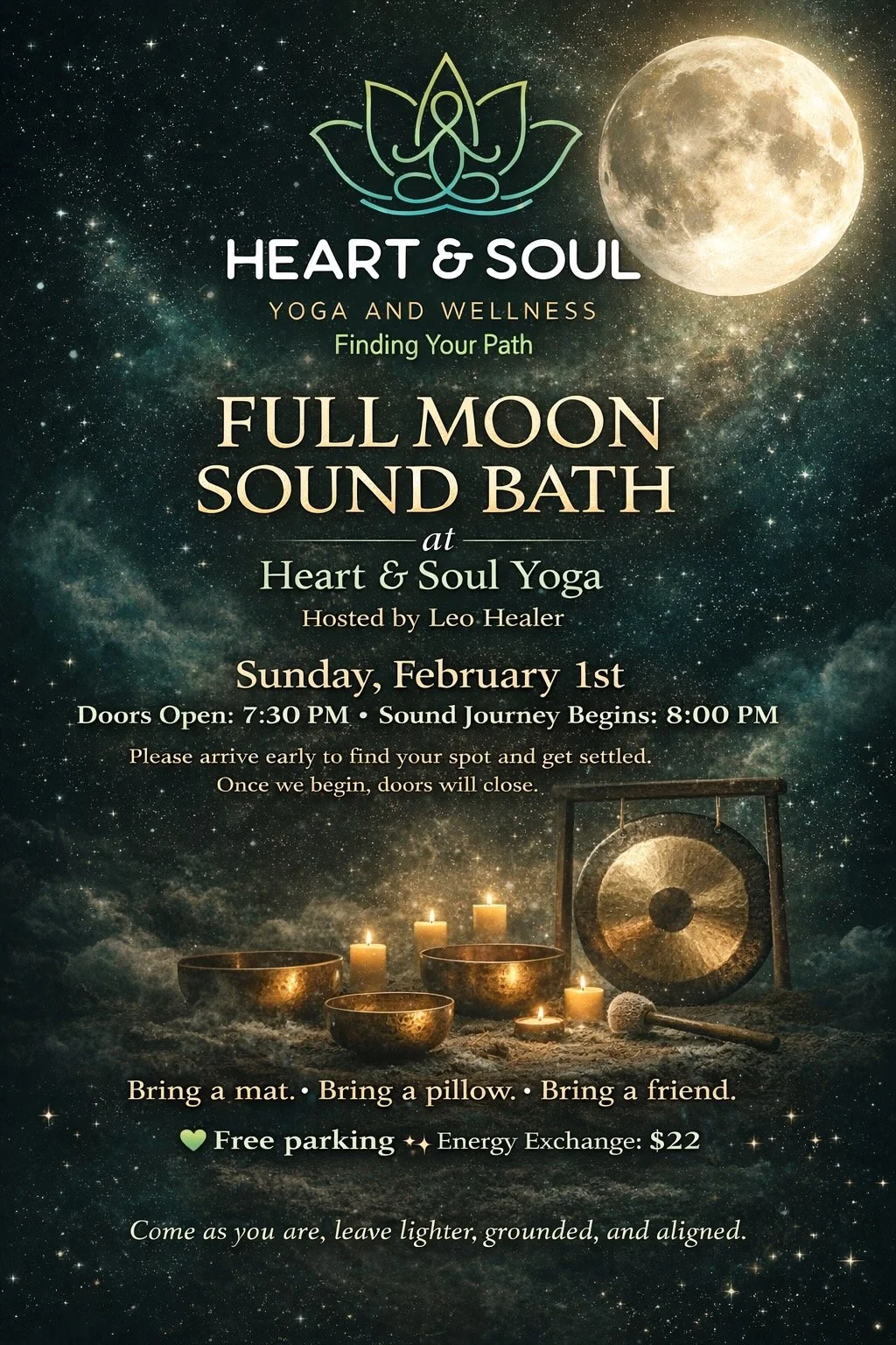 🌕 FULL MOON SOUND BATH 🌕 with Leo Healer