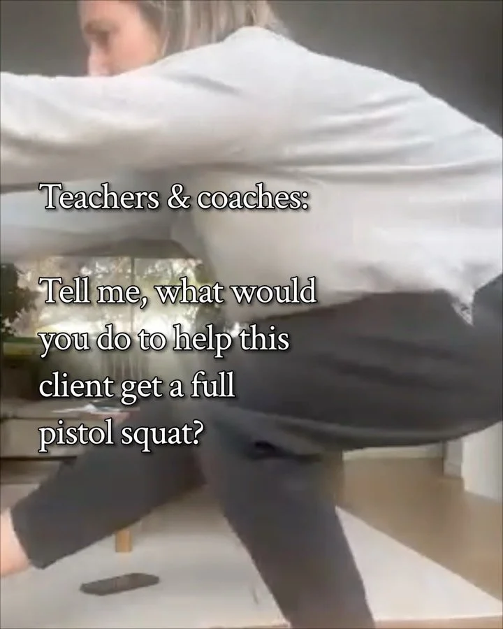 And it&rsquo;s usually not about the pistol squat or any other skill. 

Gaining any skill takes work AND a nervous system that feels safe with it&hellip;

and a nervous system that doesn&rsquo;t feel safe is often creating pain, discomfort, balance i