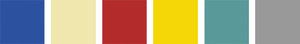 BLUE, CREAM RED, YELLOW, AQUA, GREY