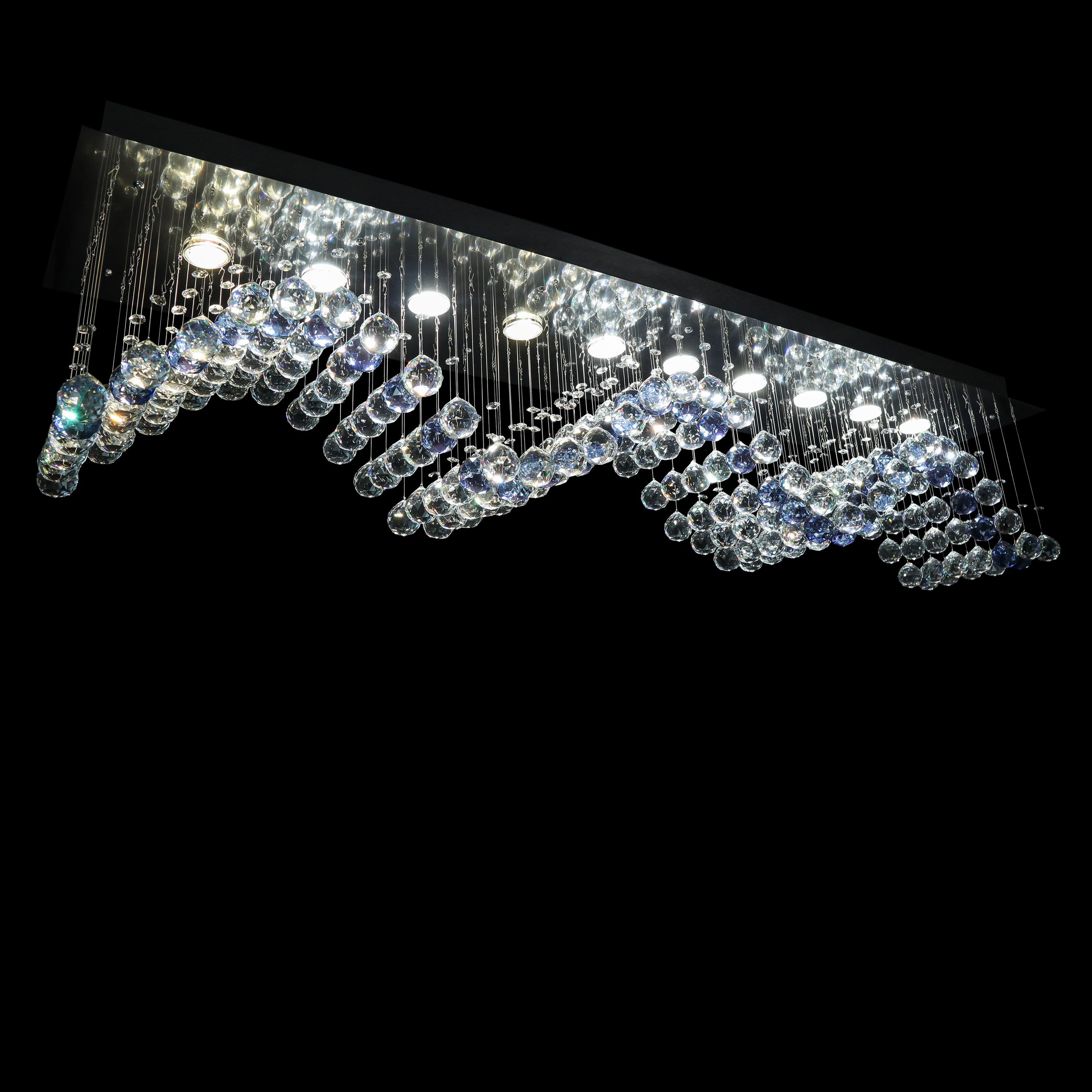 Wave crystal chandelier