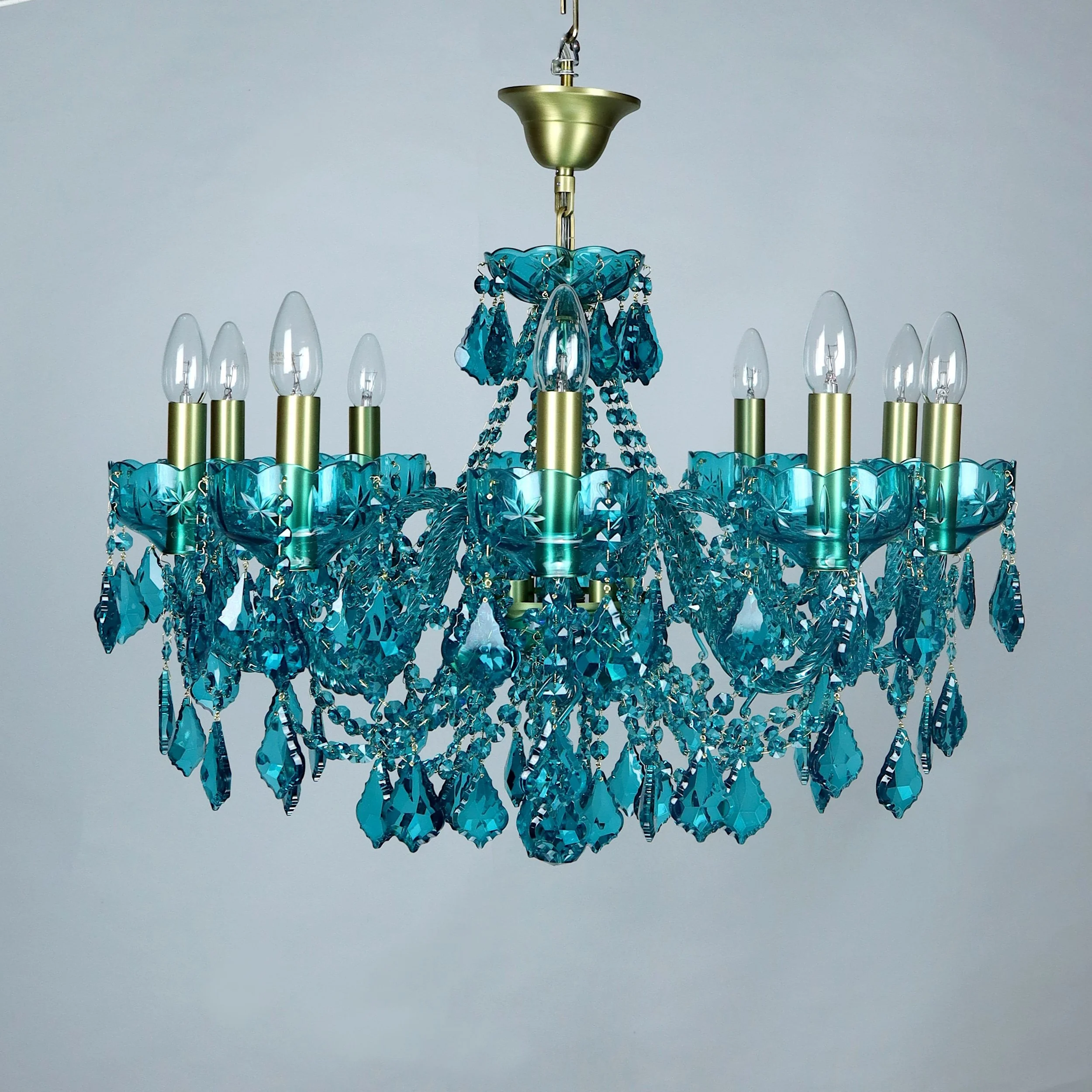 Aqua crystal chandelier