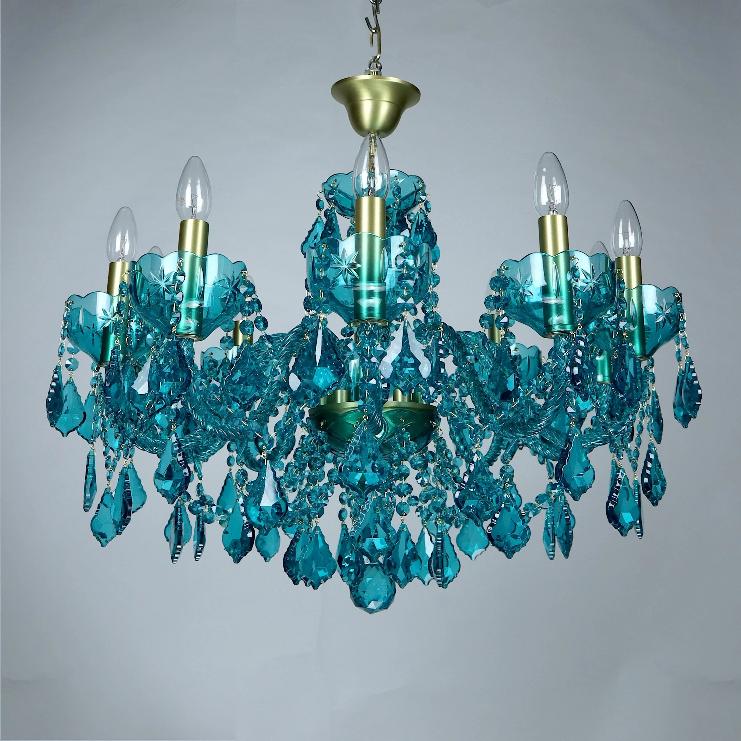 Aqua crystal chandelier