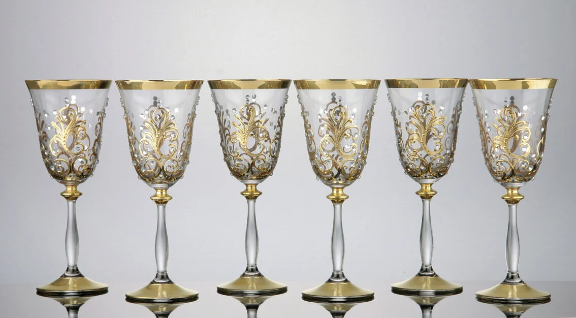 Decorative wine glasses