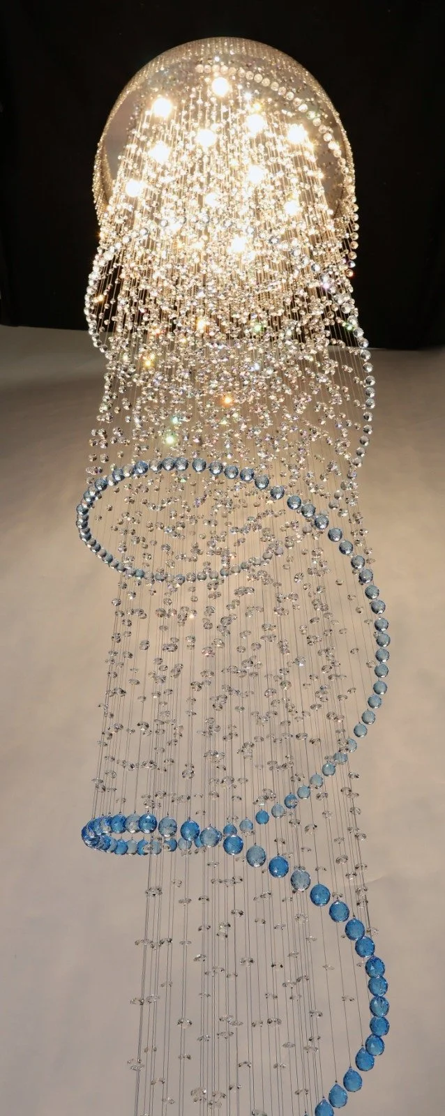 Blue Curly Chandelier