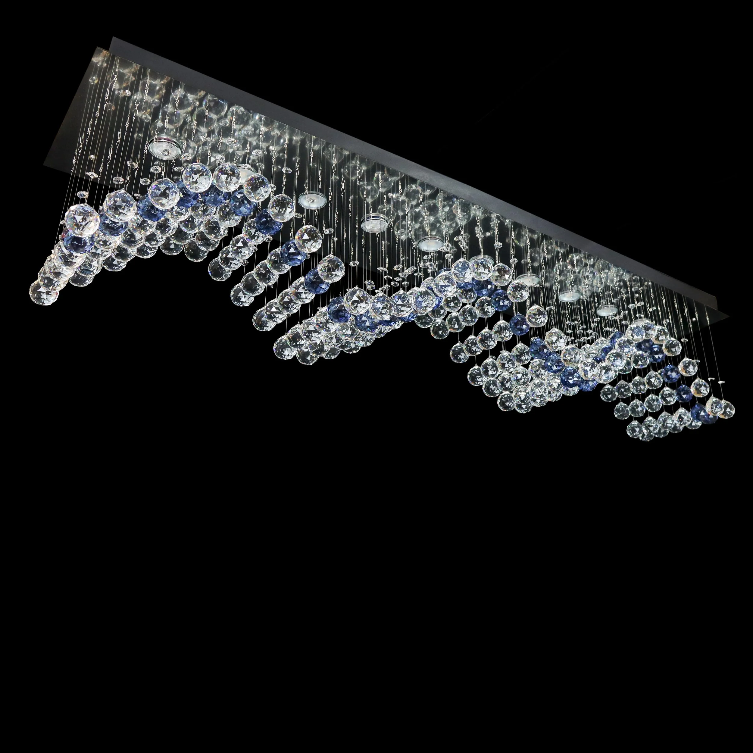 Wave crystal chandelier