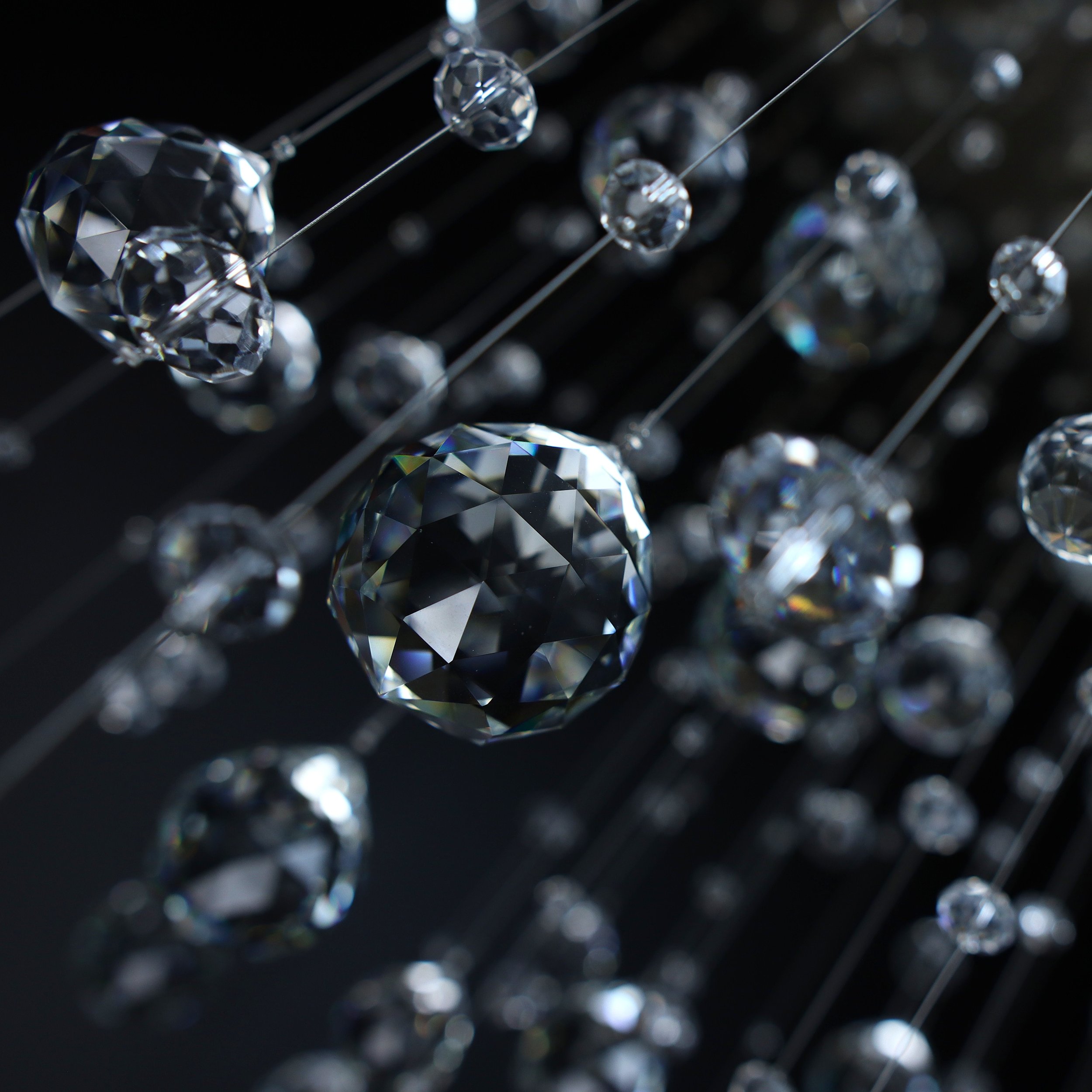 Rainfall crystal chandelier