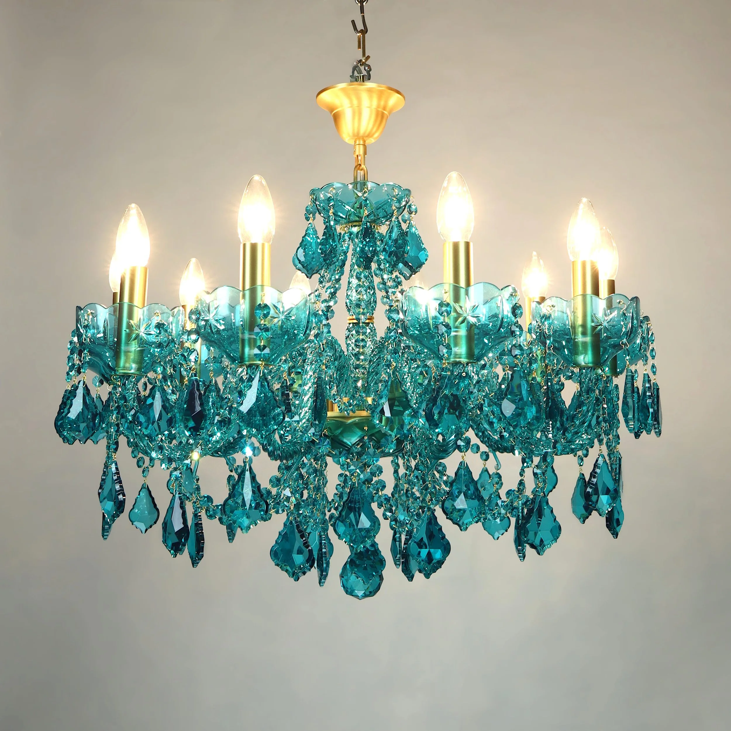 Aqua crystal chandelier