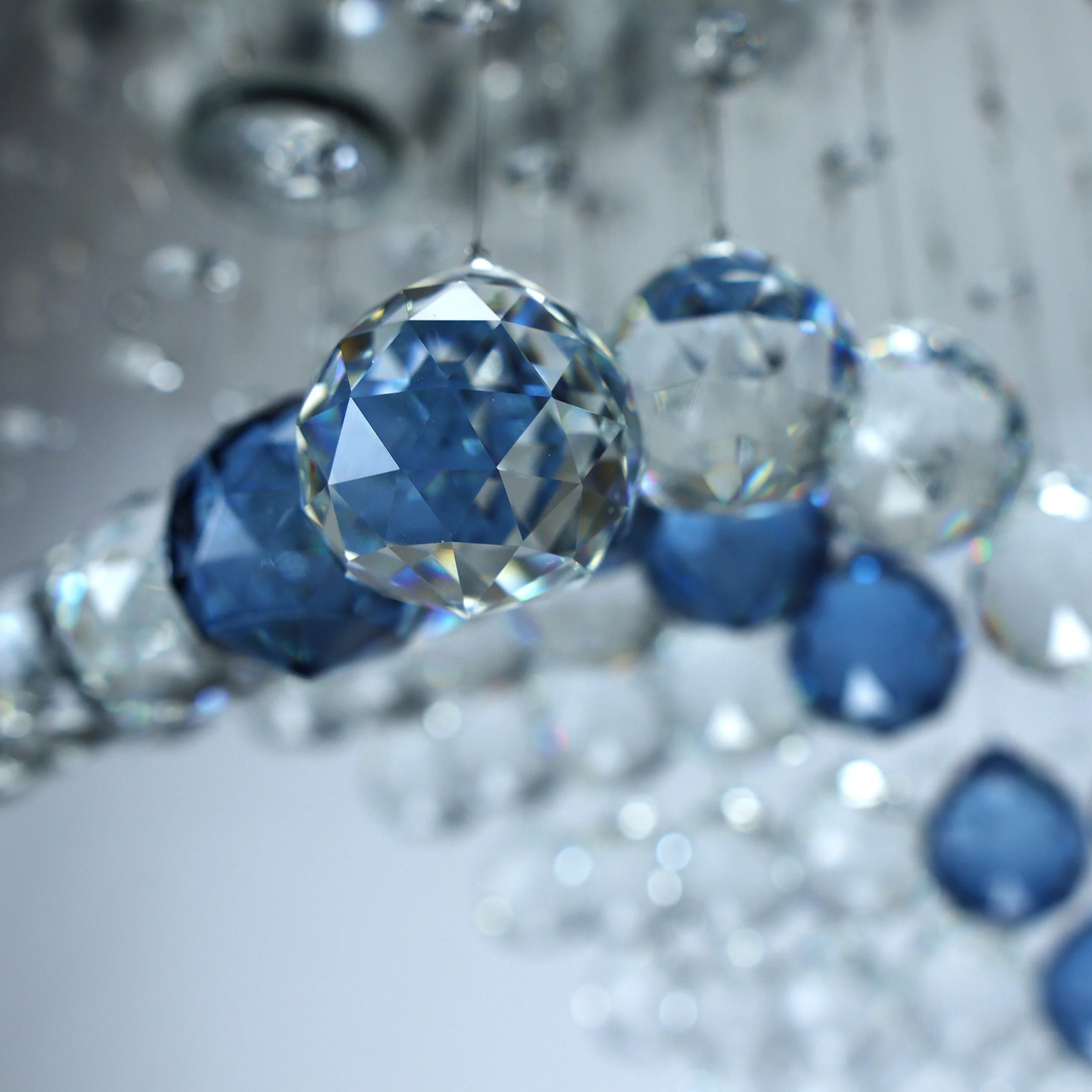 Wave crystal chandelier