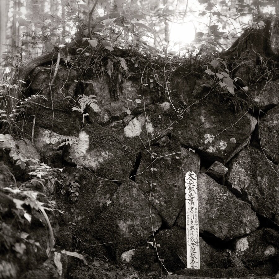 Memorial, Japan. A quiet little moment in sacred light. Imagine walking up a long, mossy stairway into a forested cemetery. You&rsquo;re alone, but surrounded by generations of ancestors. And black bears, apparently (there&rsquo;s a sign just to the 