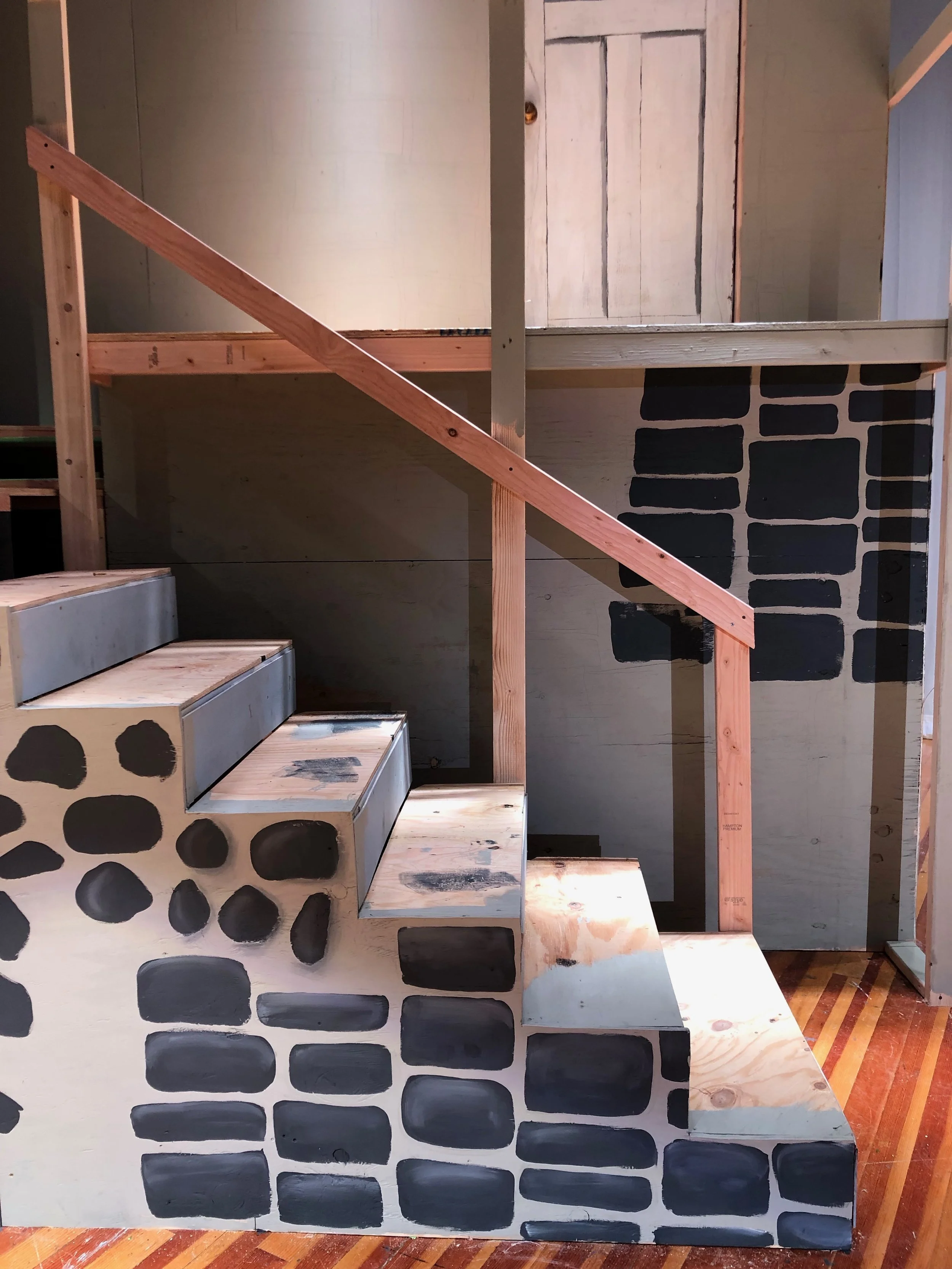 Testing stone patterns on the set!