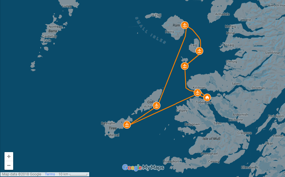 Silurian's scheduled route for the week. *Subject to last minute changes due to weather.
