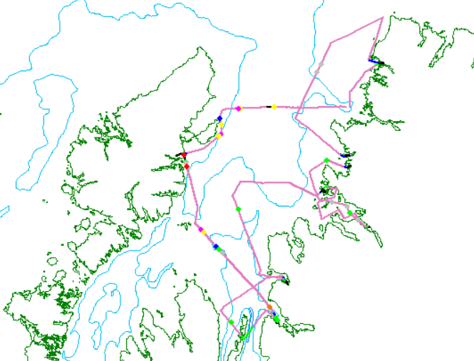 Track lines from HWDT05