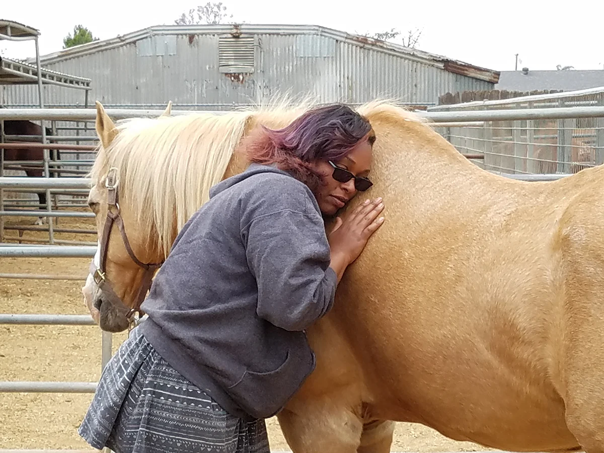 LaNita’s first day with horses made a breakthrough impact on her life, and she is now going through our advanced programs to work with them for a living.