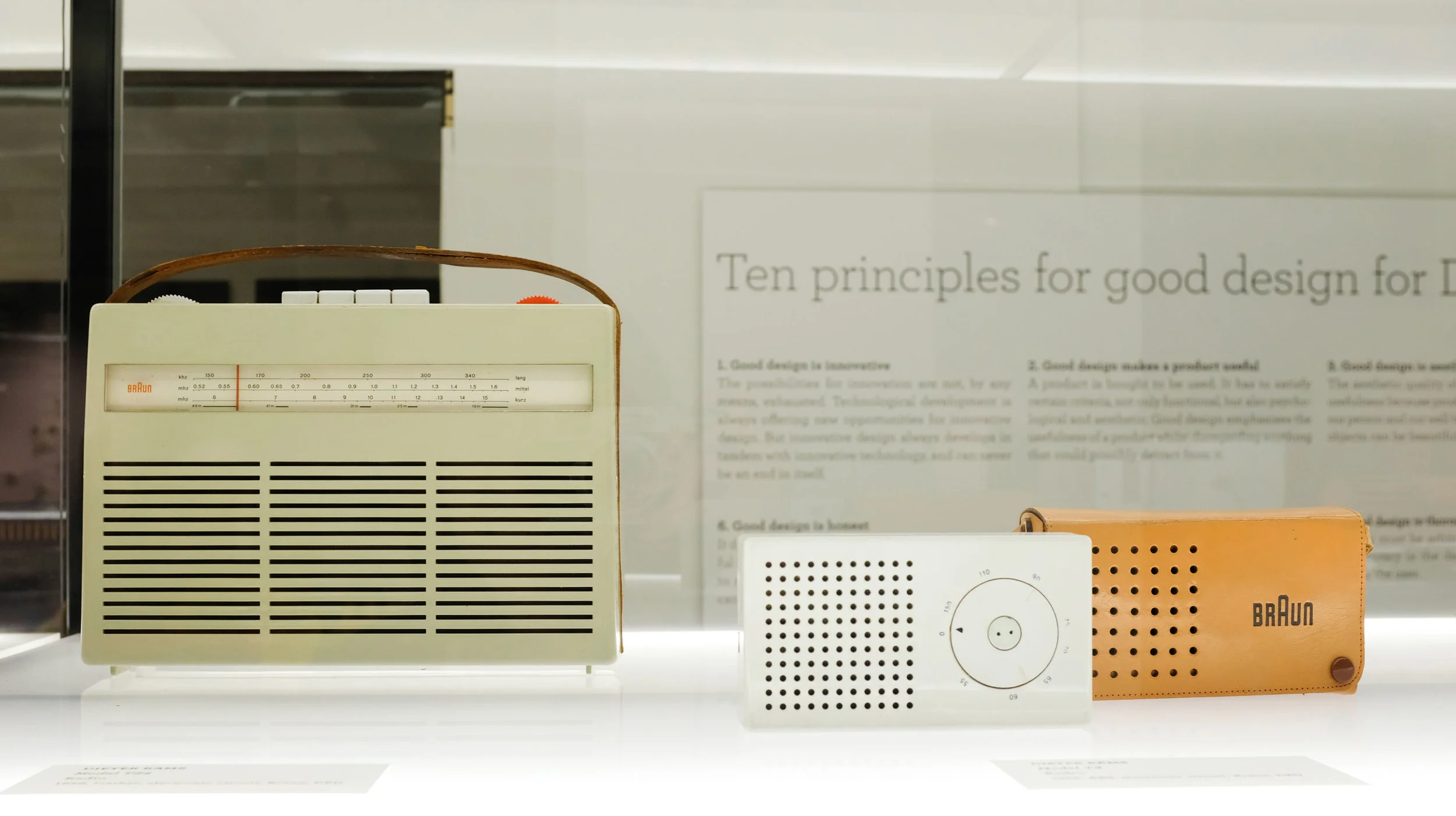 A little Dieter Rams with his 10 design principles in the background.