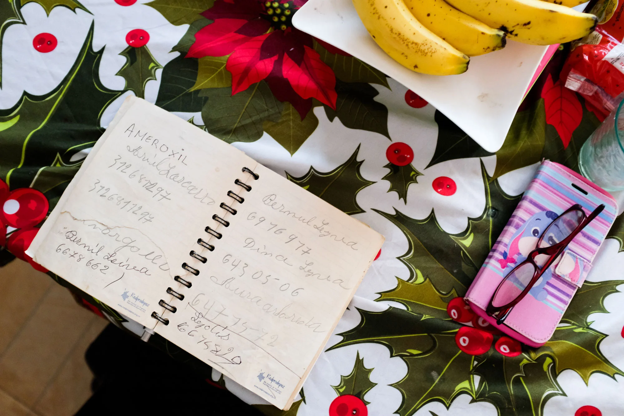 My grandma’s phone book with her handwriting. My mom and I looked through when she wasn’t around and found her notes endearing. She dropped out of elementary school but we still admired her effort to spell. Her phone case is baby Eeyore and still uses her Christmas table cloth haha. You can see a glimpse of how funny she is. People ask her why she doesn’t look or act 84 and her answer is to walk everywhere you go, no excuses (unless there’s a dark cloud). She also cracks jokes at everything around her, never taking anything too seriously. She’s had a hard life raising 7 children (most of the time on her own) so my mom wishes her final years to be tranquil and problem free.