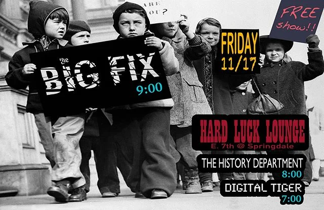 Witness the triumphant return of Digital Tiger this Friday at 7pm Hard Luck Lounge! Mr CJ Barker will be in Austin to grace us with his presence behind the drum kit. It&rsquo;s been years since we&rsquo;ve played a show together.  It should be amazin