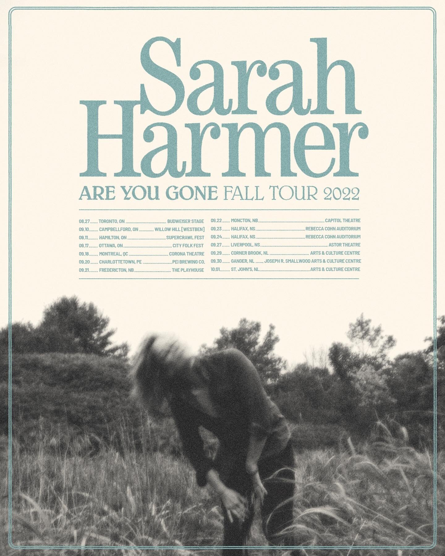 Don&rsquo;t miss Sarah Harmer on tour this Fall! Tickets &amp; info for all dates available via link in bio. 

📷: @vanessaheins 
Design: @thedankpit 

#sarahharmer #areyougonetour