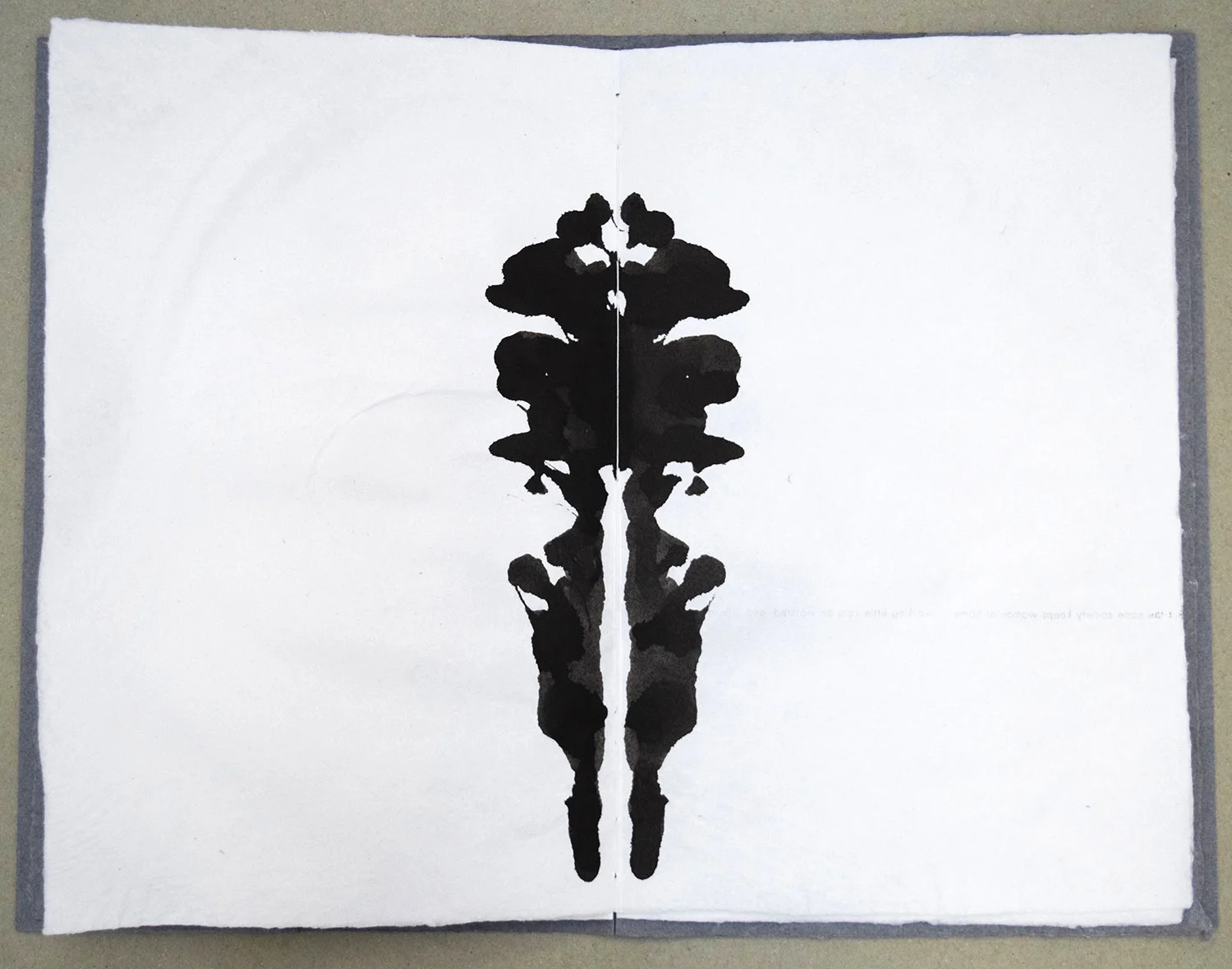 Untitled (I know not) (2017) Handmade paper, Ink drawing, Letterpress, Paper binding 15"x11.5" (open)