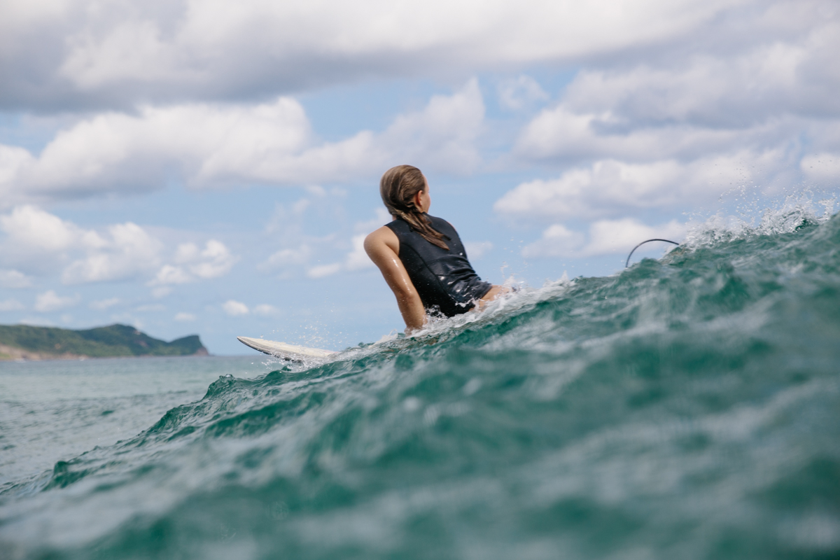 CLIF Bar Nicaragua Abby Brown catching a wave
