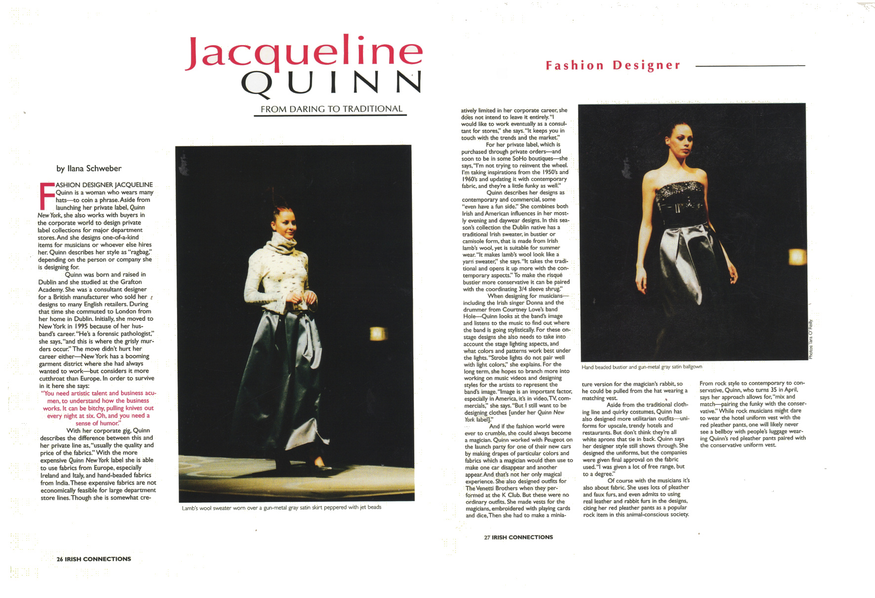 JACQUELINE QUINN FEATURED IN "IRISH CONNECTIONS" ARTICLE