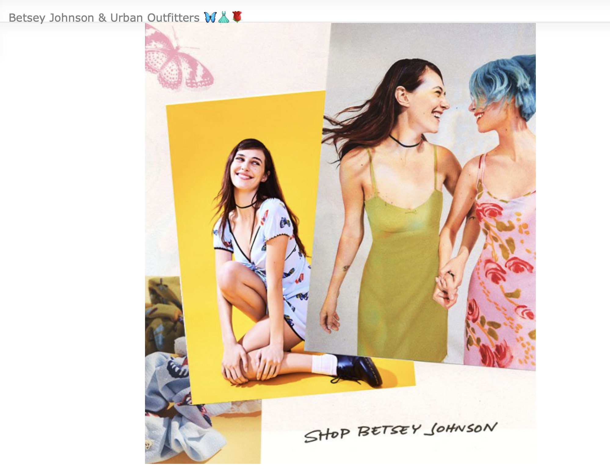 Urban Outfitters and Betsey Johnson Ad campaign 2019