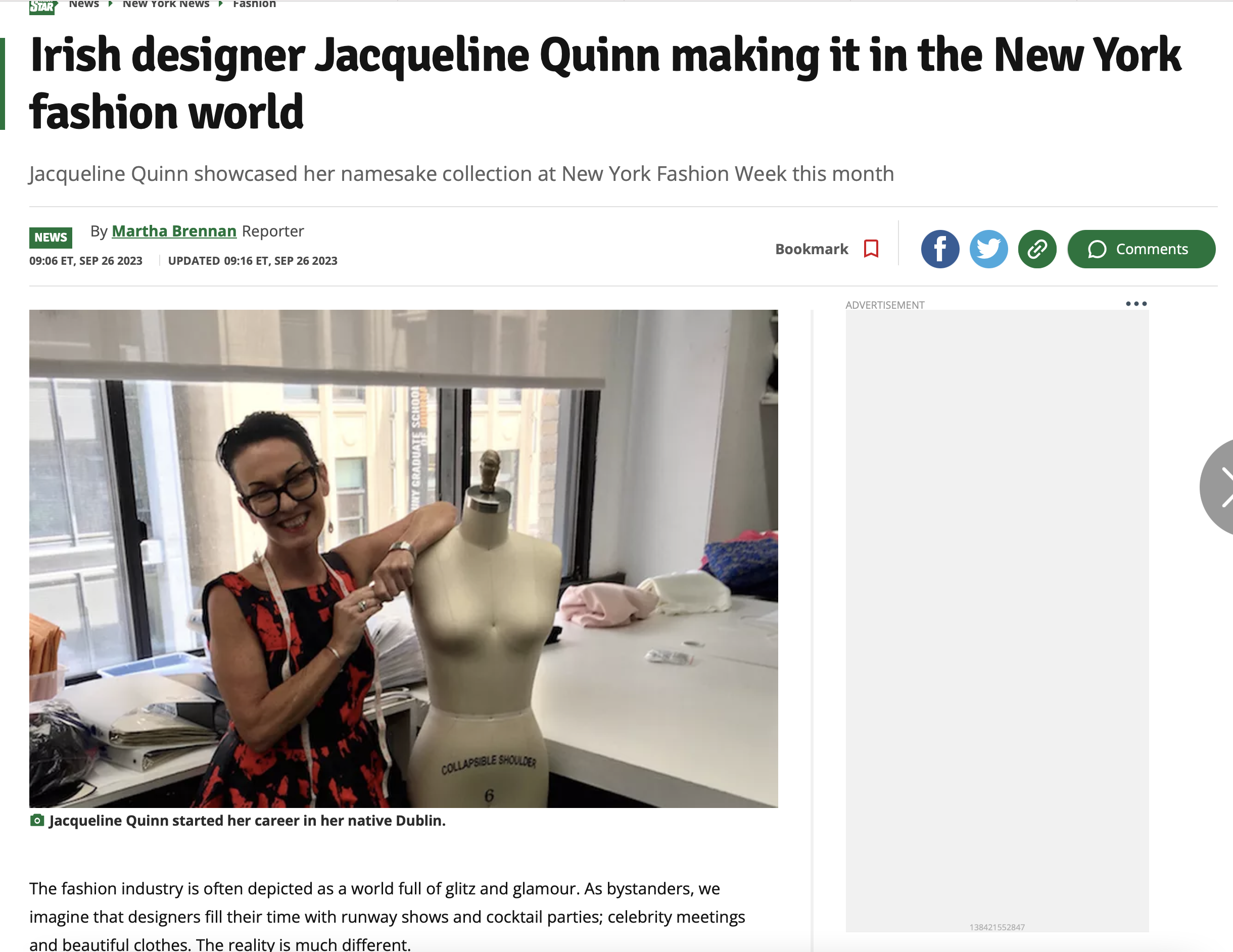 Jacqueline Quinn showcases at NYFW  2023