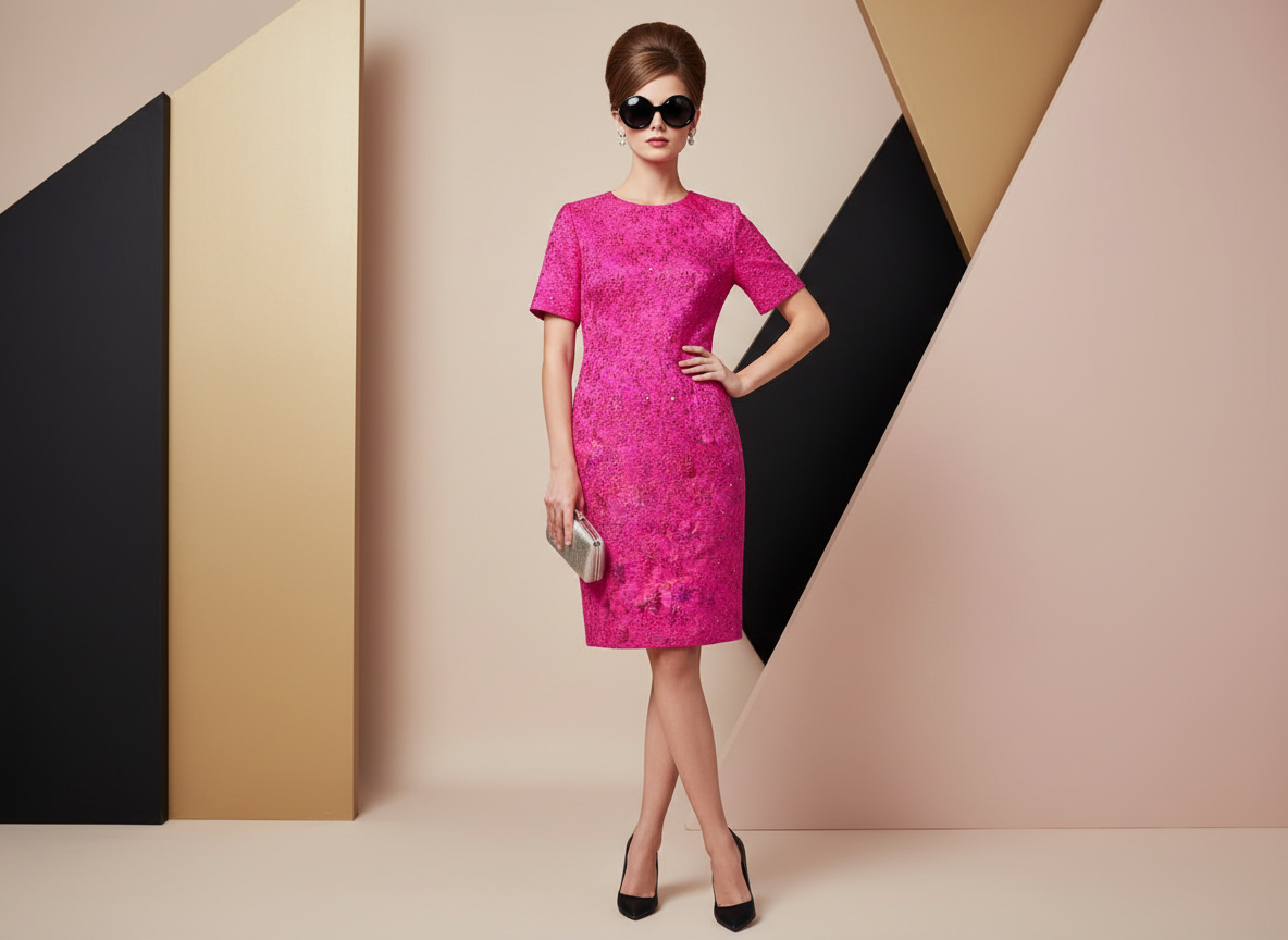 Hand sequined silk/poly textured Jacquard