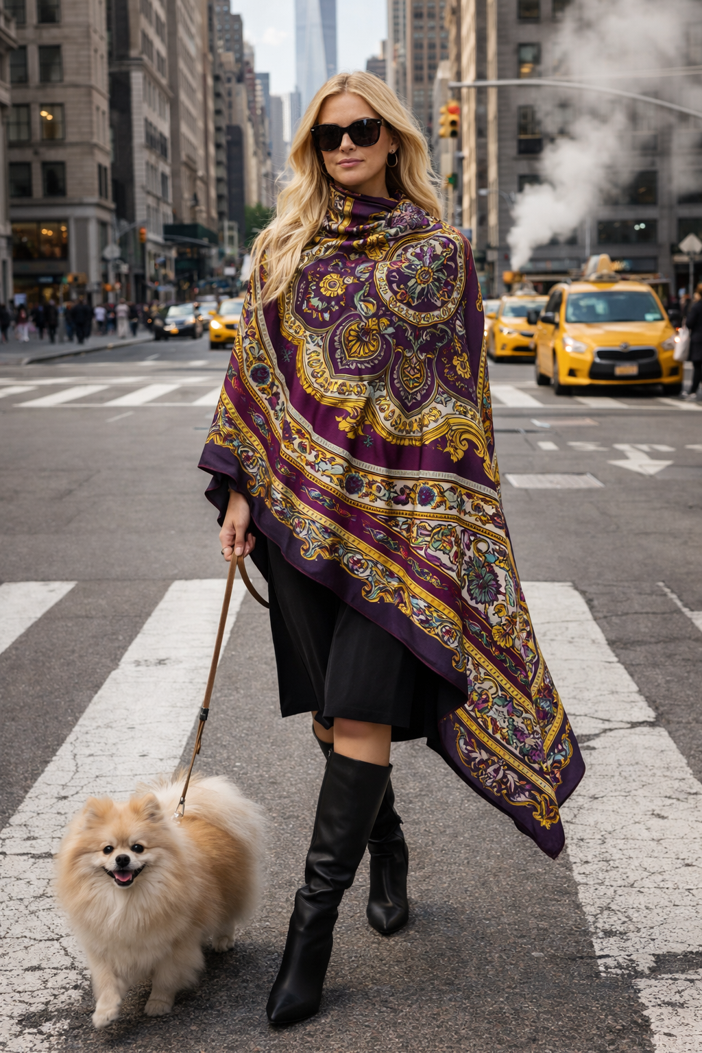 colorful multi colored hand made Italian Oversized Silk scarf