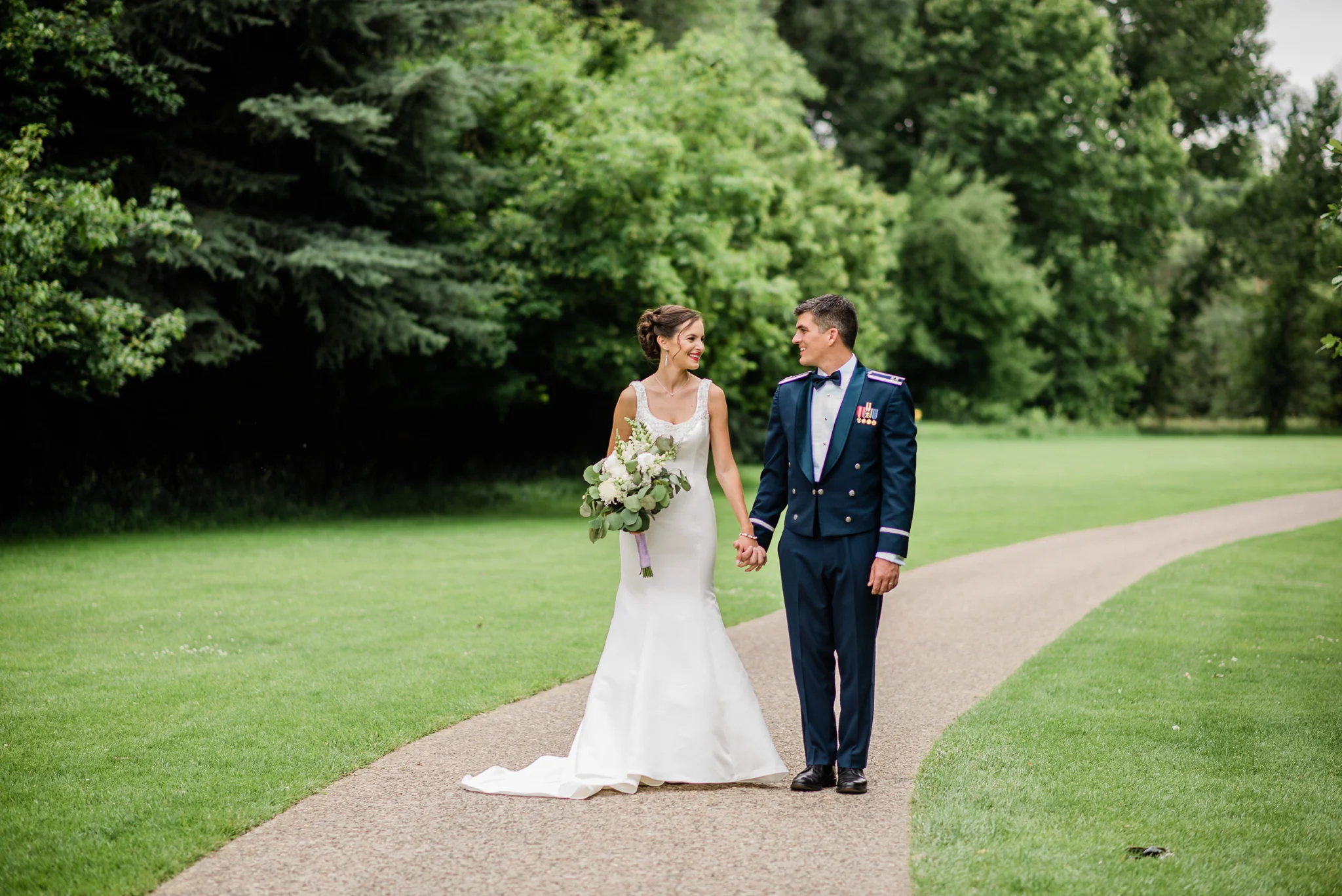 Boise Wedding Photographer // Idaho engagement photographer // PNW Engagement // Wedding // Idaho bride // Natural Couples Posing Ideas // air force wedding // Kathryn Albertson park wedding photos // elegant wedding dress // open back wedding dress // boise basque center // catholic wedding // traditional wedding // church wedding // party reception // wedding reception dancing // simple wedding ideas // inn at 500 boise // boise couples photographer // SS Photography & Design // Sadie Shirts 