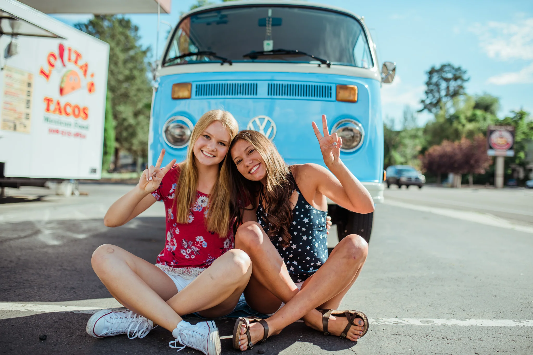 Boise Senior Photographer // Idaho // graduation // Boise // natural posing // laughter // flowers // senior girl posing // VW Bus // retro aesthetic // fun senior pictures // summer vibes // summer photos // summer // SS Photography & Design // Sadie Shirts