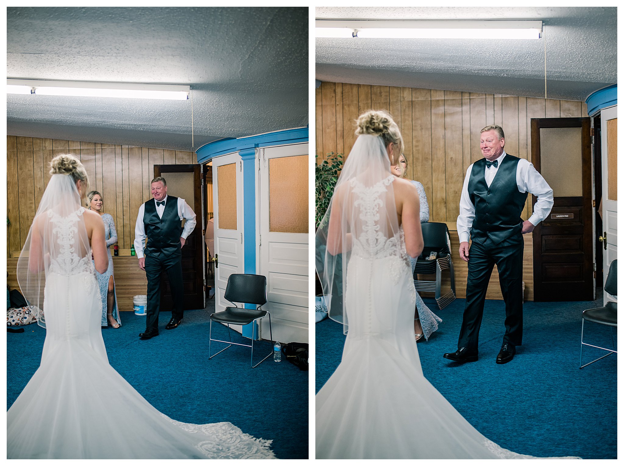 Boise Wedding Photographer, Idaho Wedding Photographer, candlelit wedding, Father daughter first look, first look ideas, plum and gold wedding colors, winter wedding, Indoor Photography, lace wedding dress, wedding updo, sentimental wedding ideas, documentary wedding photographer, wedding photography, large group wedding