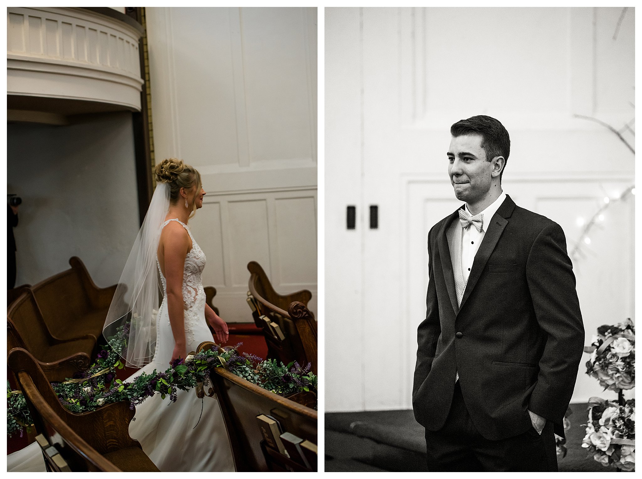 Boise Wedding Photographer, Idaho Wedding Photographer, candlelit wedding, Father daughter first look, first look ideas, plum and gold wedding colors, winter wedding, Indoor Photography, lace wedding dress, wedding updo, sentimental wedding ideas, documentary wedding photographer, wedding photography, large group wedding