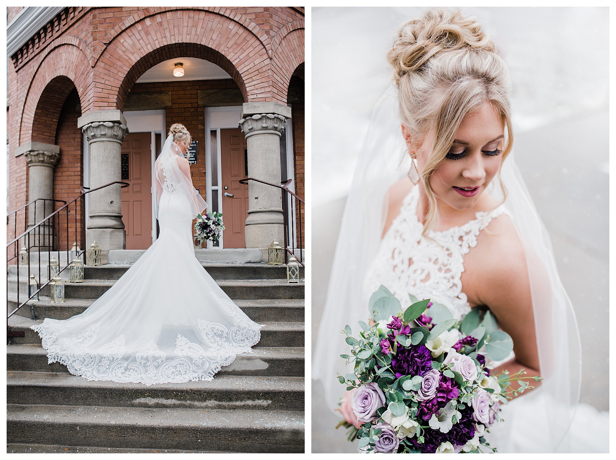 Boise Wedding Photographer, Idaho Wedding Photographer, candlelit wedding, Father daughter first look, wedding bouquet, plum and gold wedding colors, winter wedding, Indoor Photography, lace wedding dress, wedding updo, sentimental wedding ideas, documentary wedding photographer, wedding photography, large group wedding, church wedding