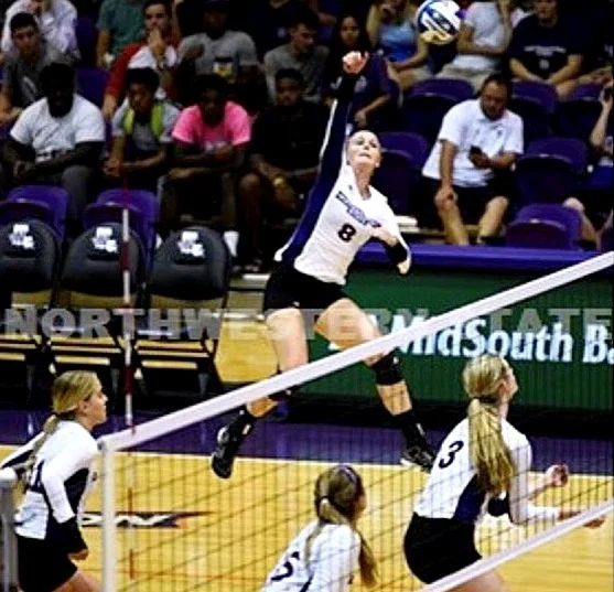 LAURA AGAN is a 23-year old athlete who played NCAA Division 1 volleyball at Northwestern State University, and then continued to play in England at the University of Nottingham while completing her masters of science degree in health psychology. She is now a Health Coach and volleyball coach for youth volleyball.