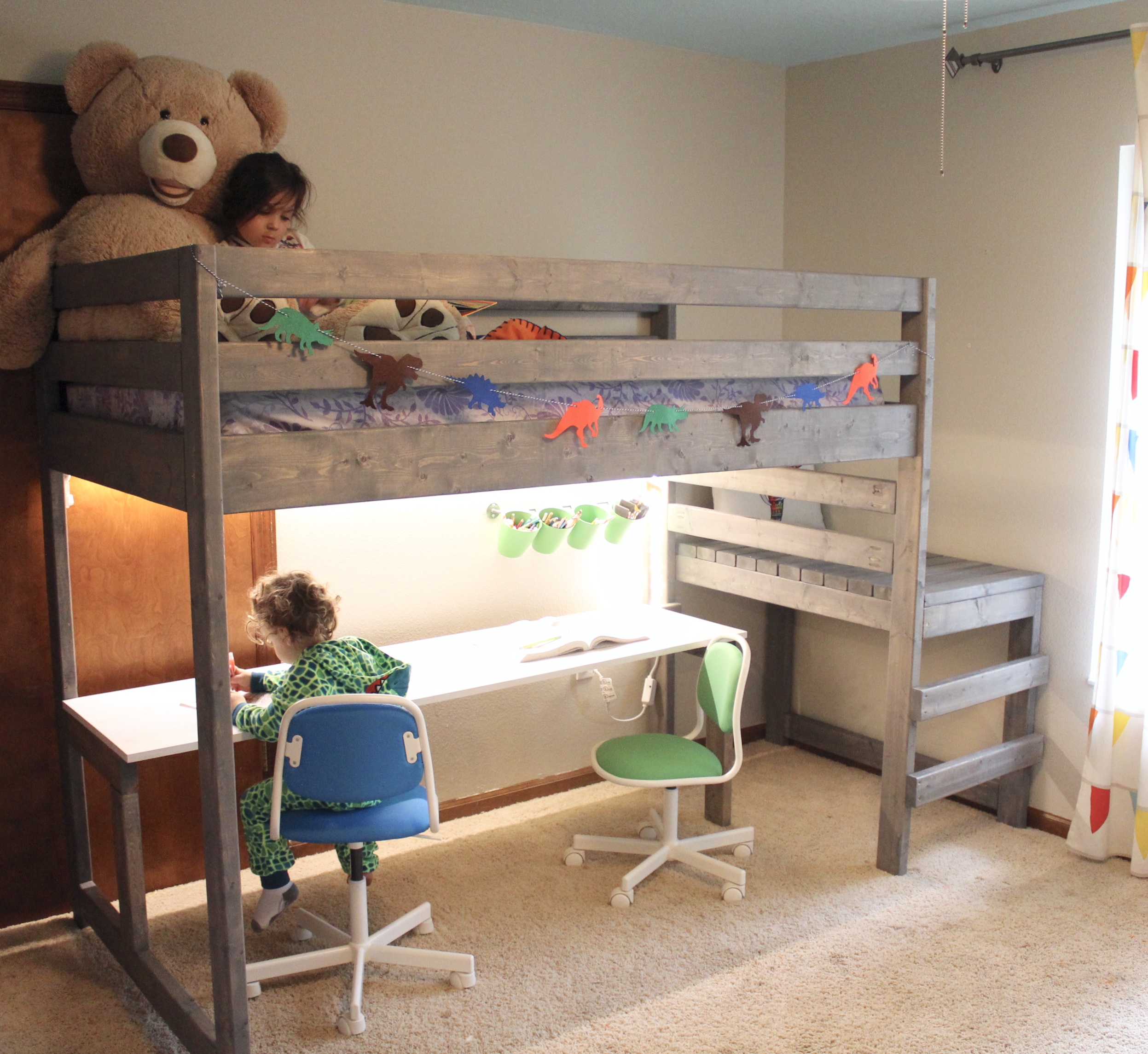 Diy Loft Bed With Desk Giving Tree Handmade