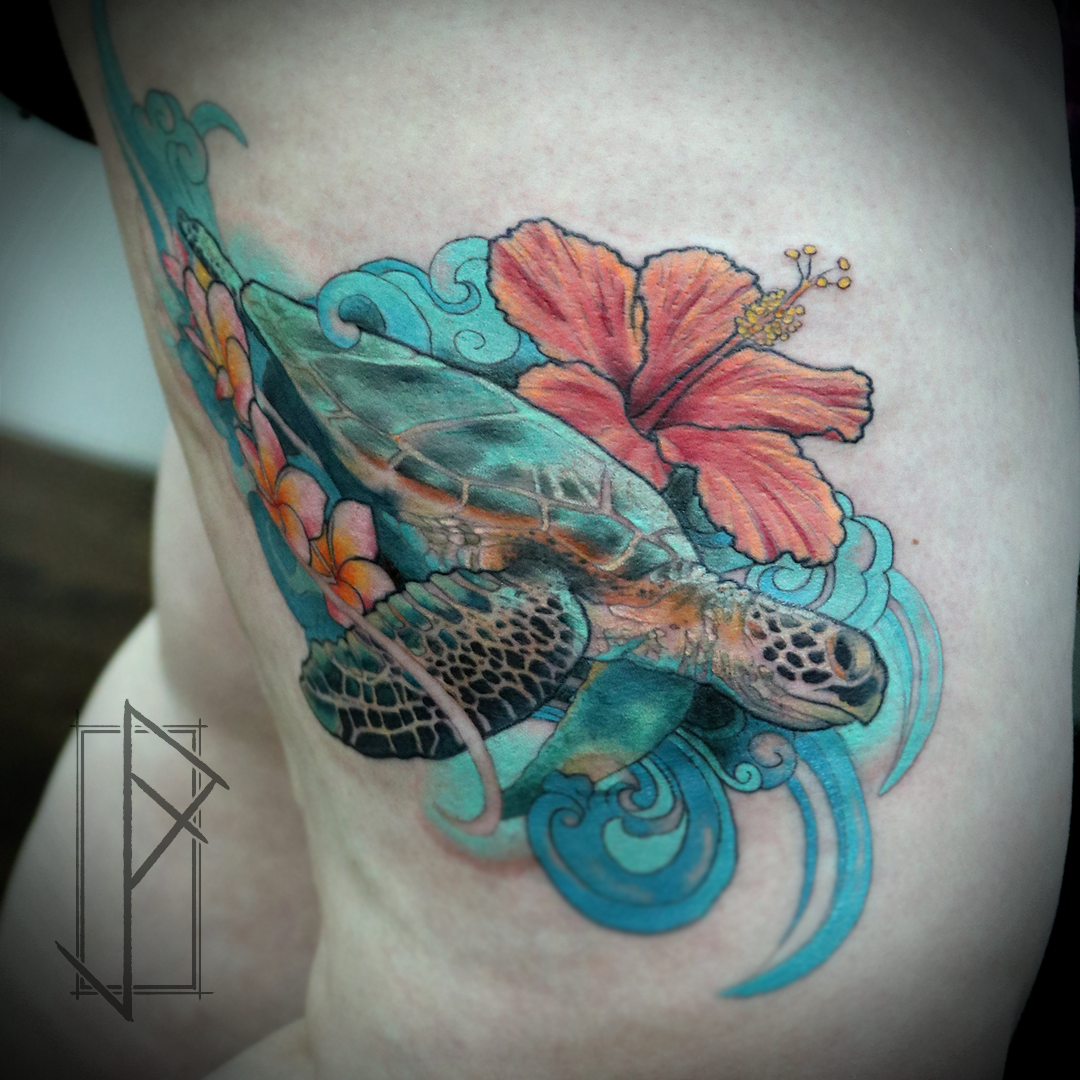 The World Turtle, also called the Cosmic Turtle or the World-bearing Turtle  All healed | By Lom TattooFacebook
