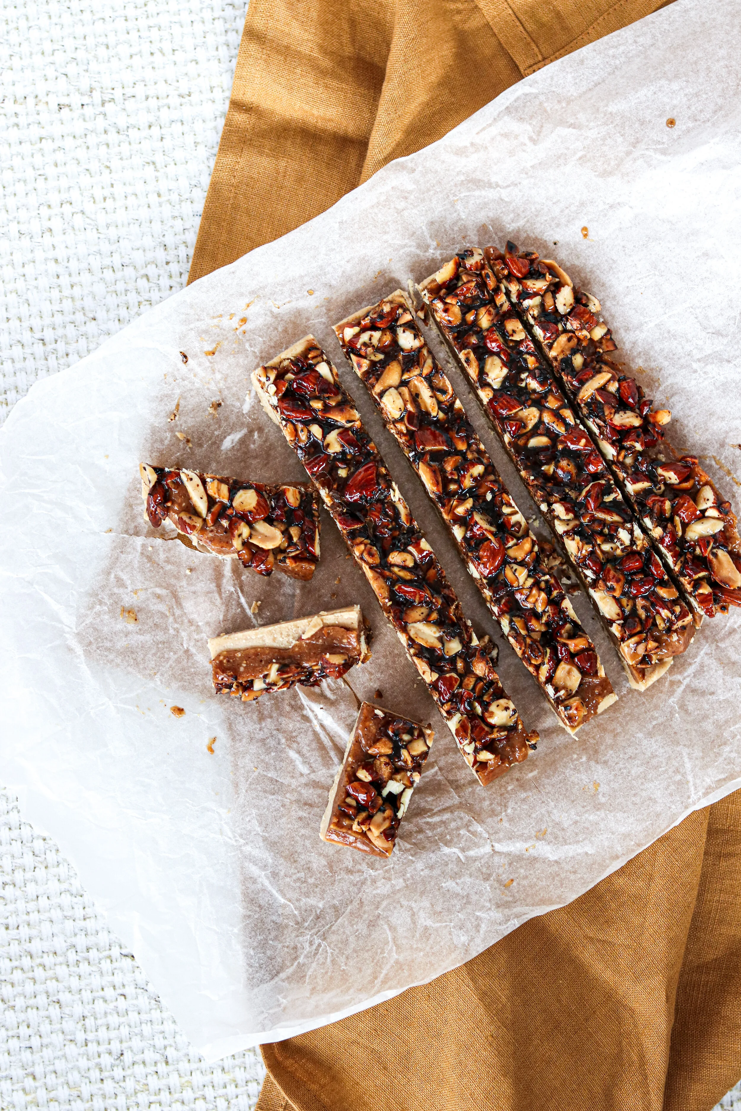 Salted almond &amp; caramel toffee slice 