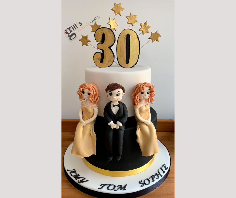 Triplets 30th birthday 2 tier cake.png