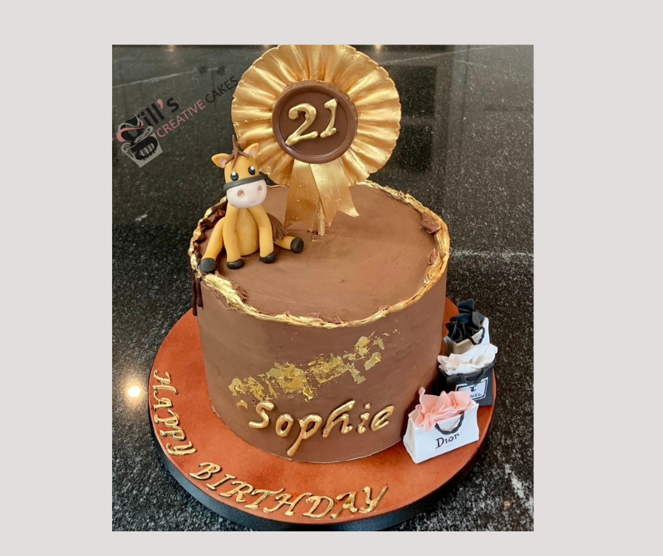 21st chocolate cake for horse lover.png