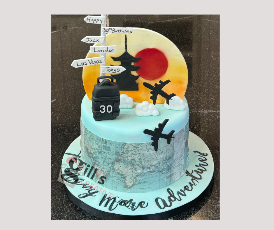Travel and Japan birthday cake.png
