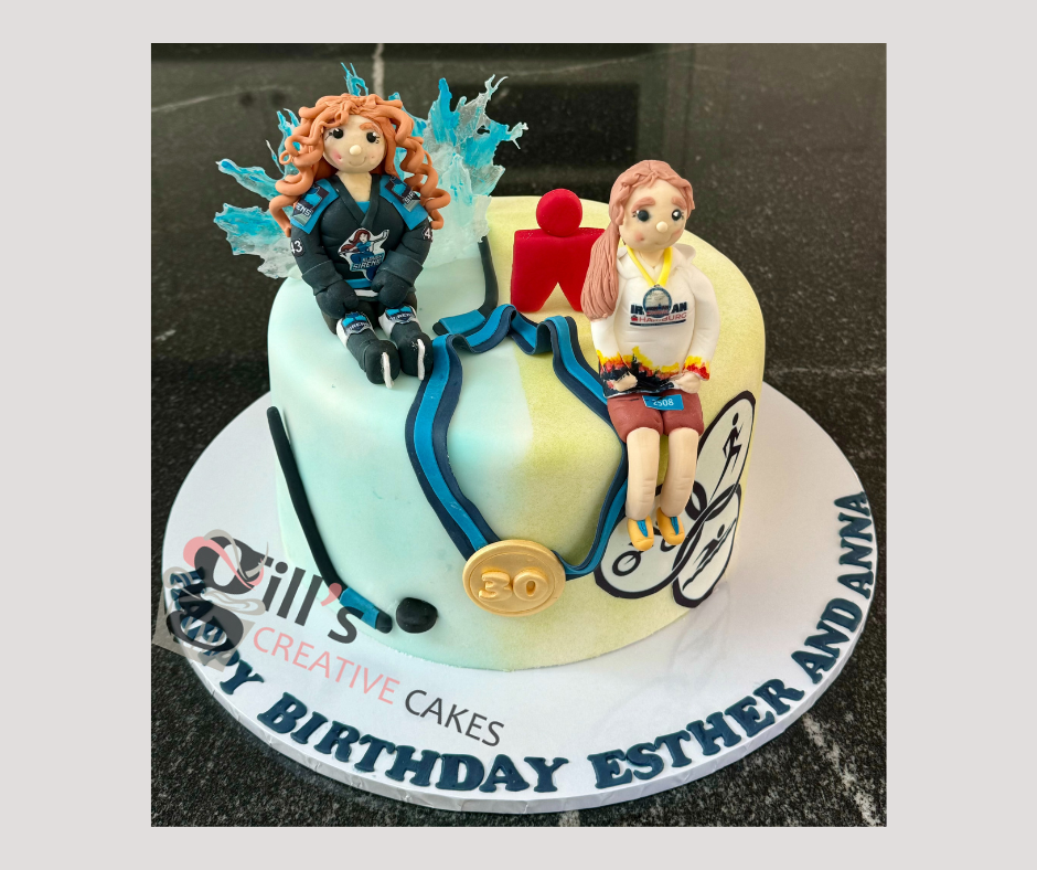 30th birthday cake for ice hockey player and triathlete
